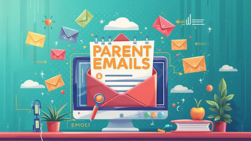 Parent Emails illustration showing effective communication guides in action