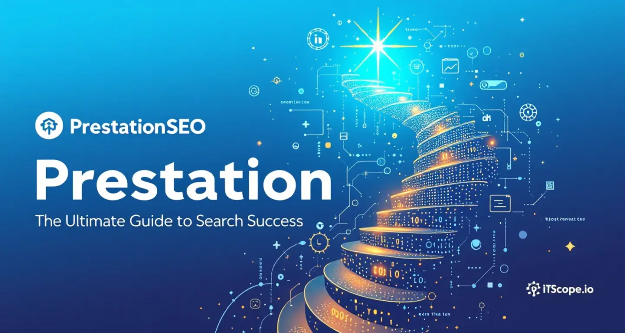 Prestation SEO guide illustration showcasing key strategies and elements for search success.