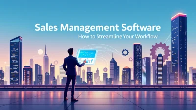 Sales Management Software illustration showing workflow optimization concepts for a how-to guide