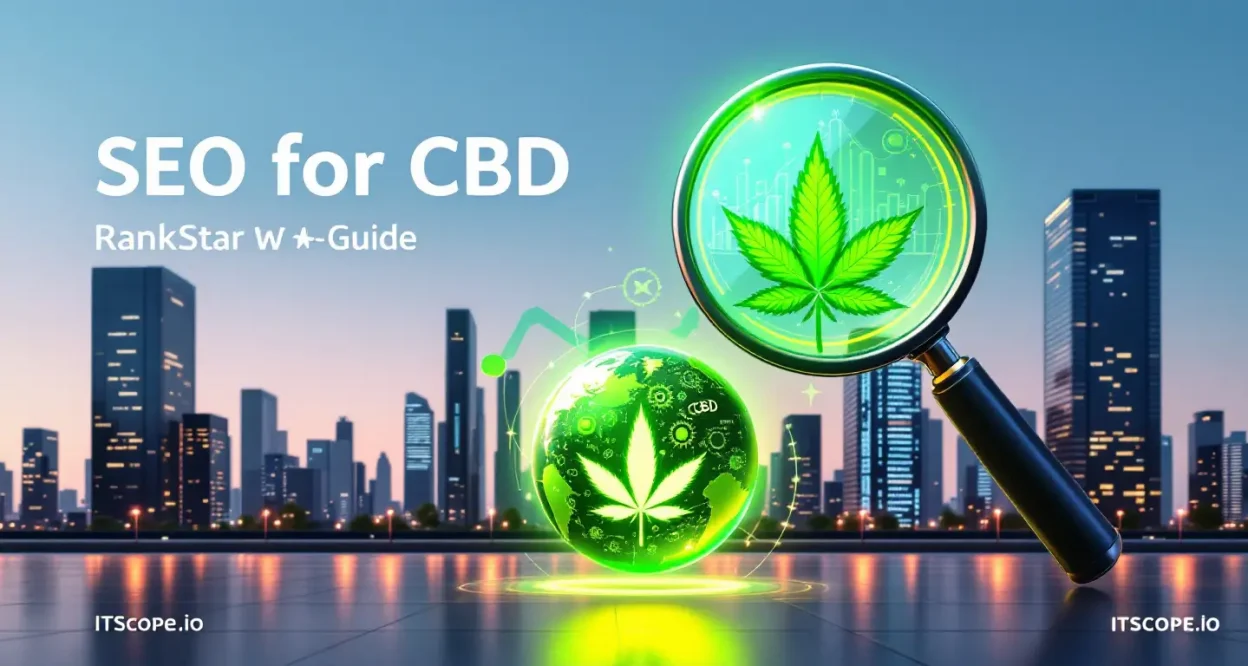 SEO for CBD RankStar illustration showing essential SEO strategies for CBD websites