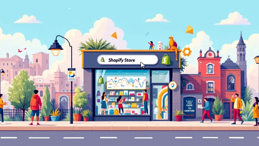 SEO for Shopify Bradford illustration showing key strategies for boosting store visibility