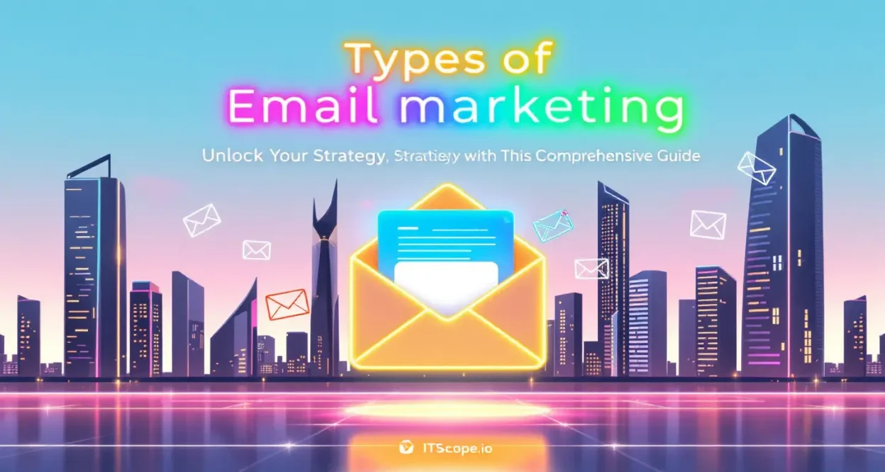 Types of Email Marketing illustration highlighting various strategies discussed in the blog