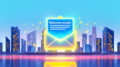 Types of Welcome Emails to New Customers illustration showcasing various email strategies for effective onboarding