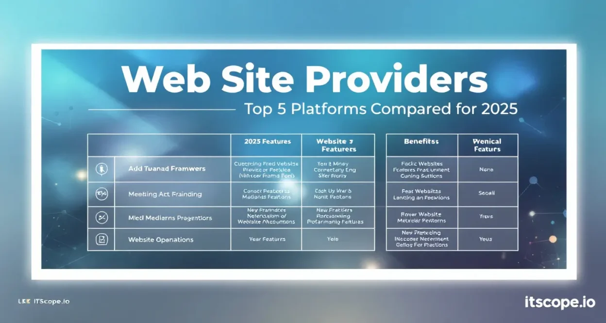 Web site providers comparison chart highlighting key platform features