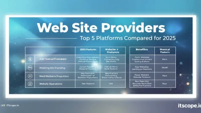 Web site providers comparison chart highlighting key platform features