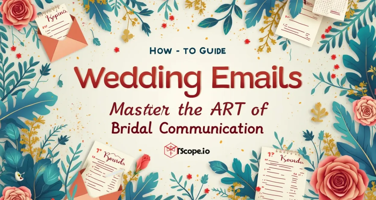 Wedding Emails illustration depicting tips and strategies for effective bridal communication