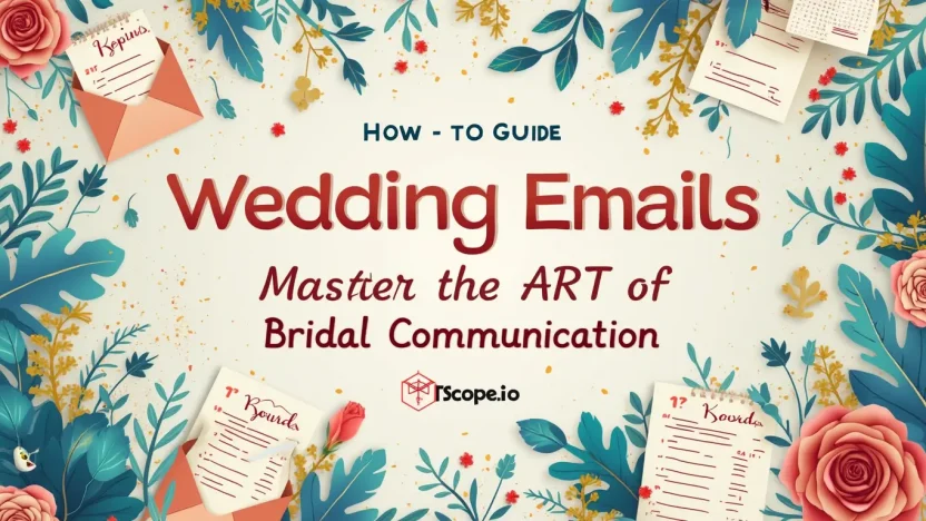 Wedding Emails illustration depicting tips and strategies for effective bridal communication