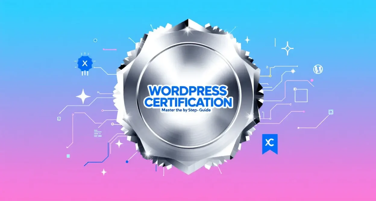 WordPress Certification digital badge representing the step-by-step mastery guide