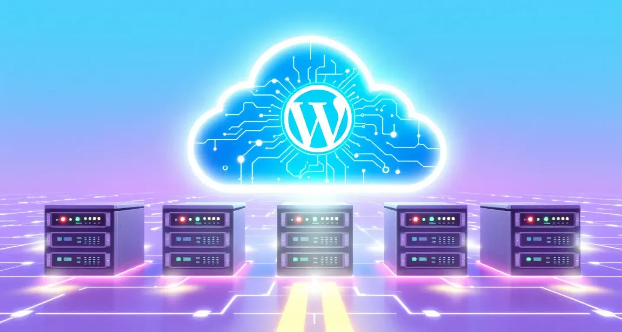 WordPress cloud hosting setup illustration showcasing key steps in the guide