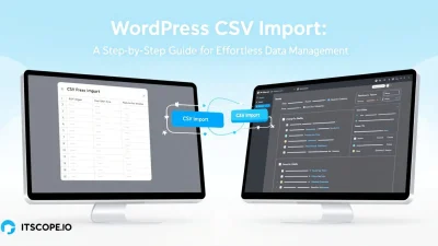 WordPress CSV Import guide illustration featuring spreadsheet integration into WordPress