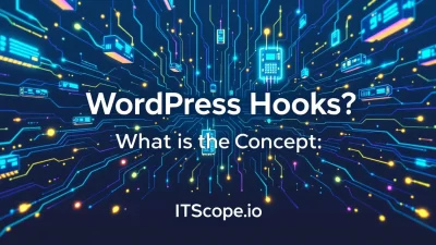 WordPress Hooks concept illustration showing the integration and functionality in web development