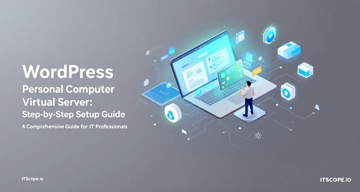 WordPress personal computer virtual server setup illustration showing key concepts discussed in the blog