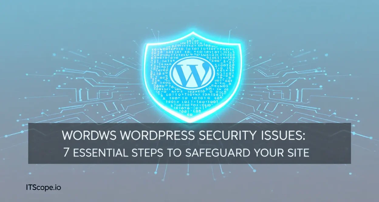 WordPress security issues illustration showing digital protection strategies