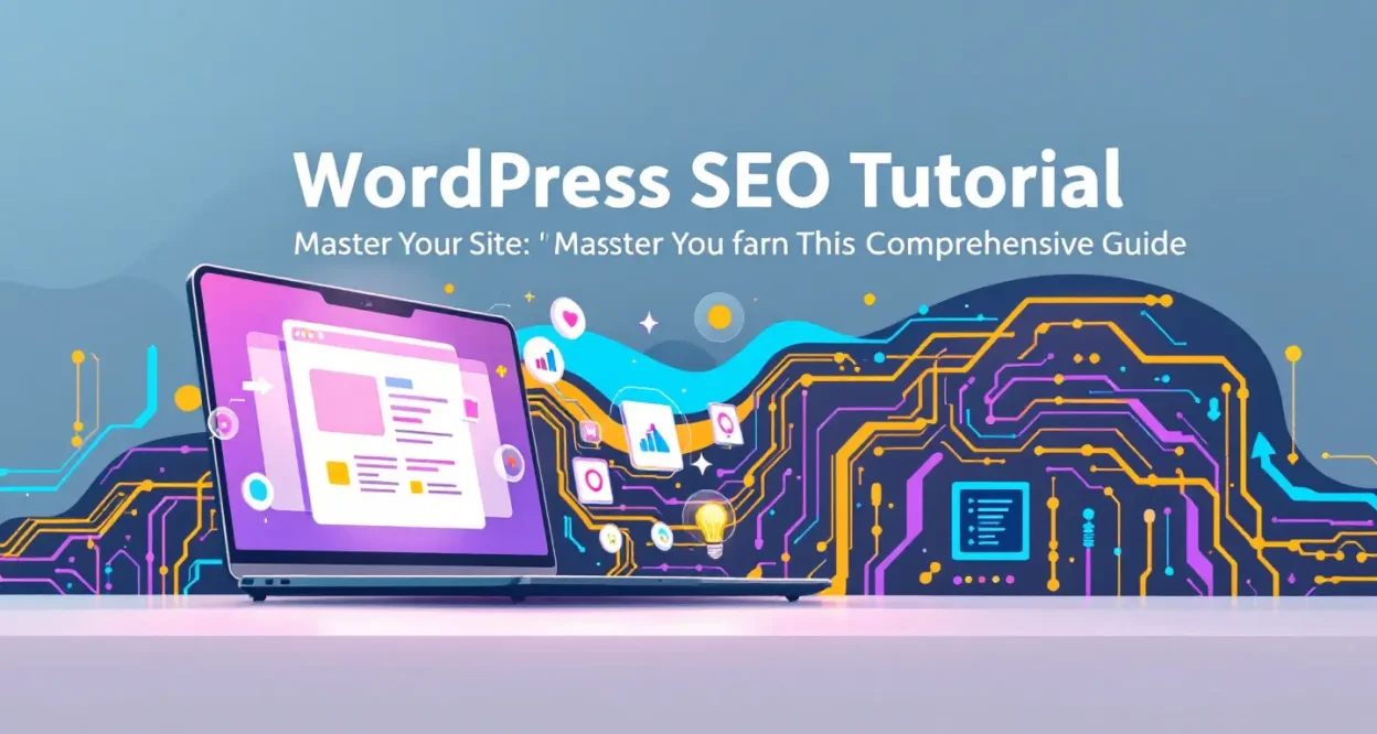 WordPress SEO Tutorial illustration highlighting key strategies and tools