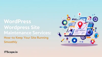 WordPress Site Maintenance Services illustration showing key maintenance concepts