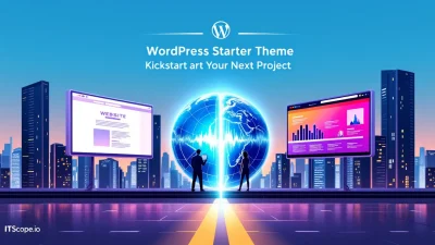 WordPress Starter Theme guide illustration showcasing key website development concepts