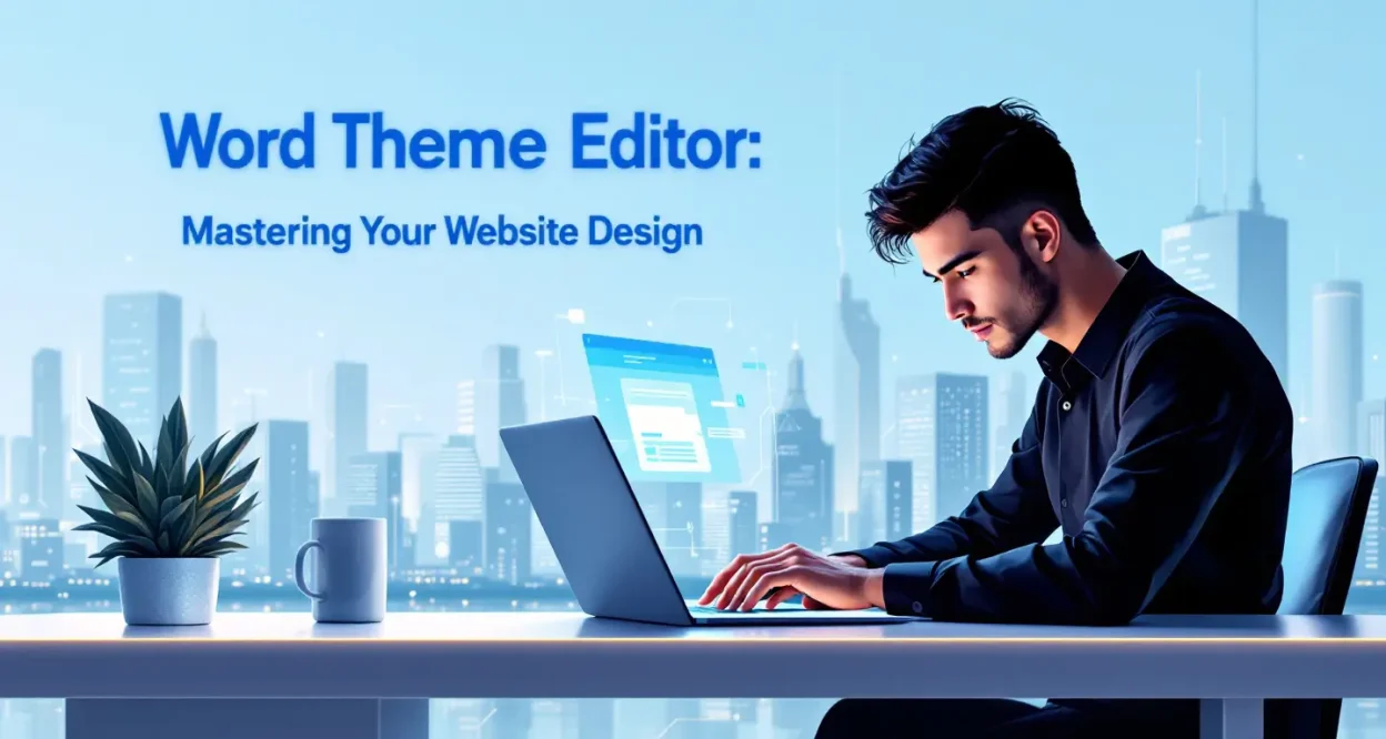 WordPress theme editor illustration showcasing design elements