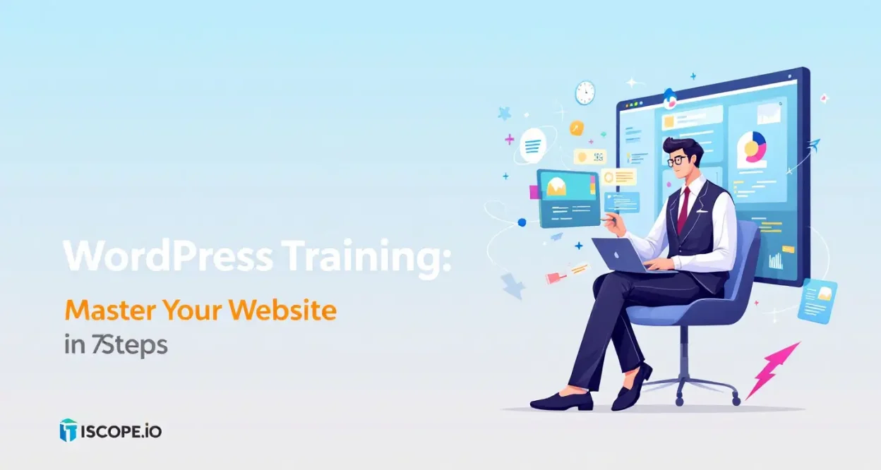 WordPress Training guide image showing website mastery steps discussed in the blog