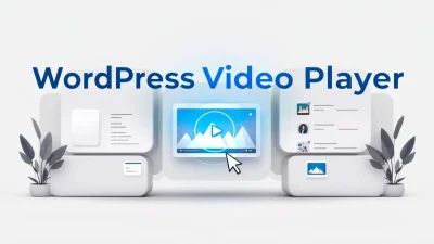 WordPress Video Player illustration showcasing step-by-step guide features