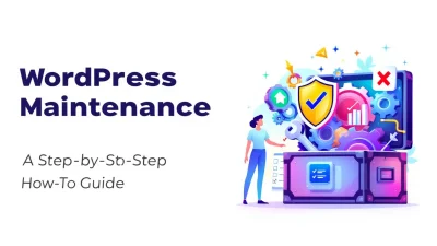 WordPress website maintenance packages illustration showing essential maintenance tasks