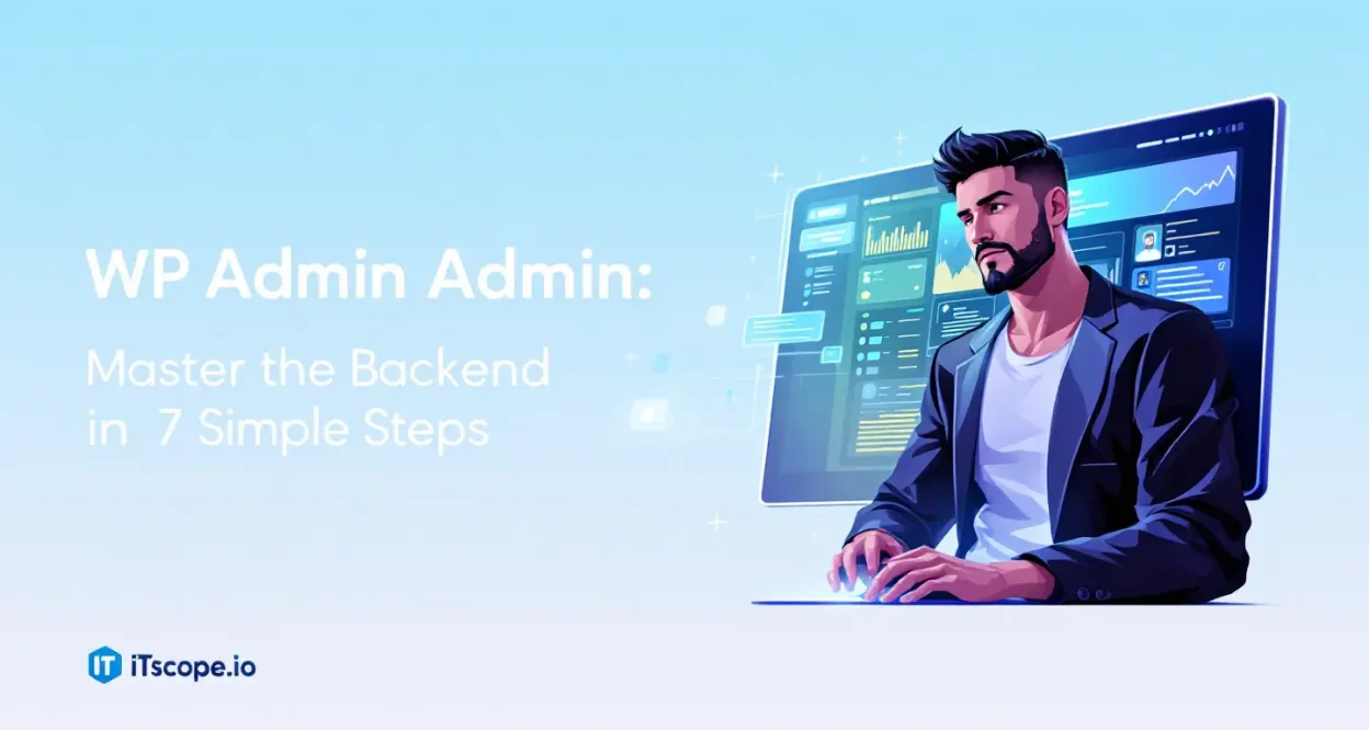 WP Admin Admin illustration showcasing key backend functionalities in a WordPress dashboard