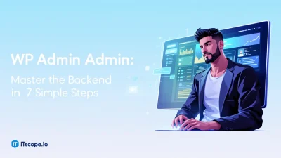 WP Admin Admin illustration showcasing key backend functionalities in a WordPress dashboard