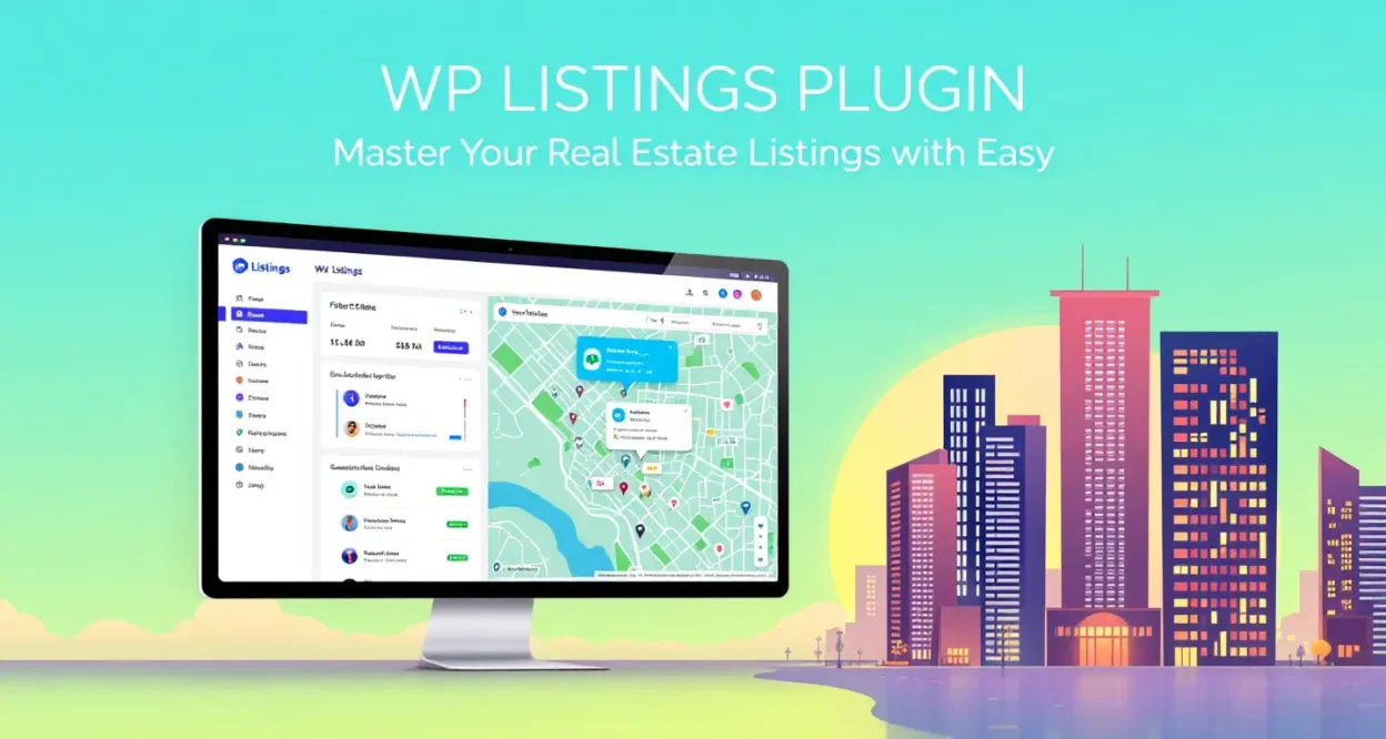 WP Listings Plugin illustration demonstrating real estate management features