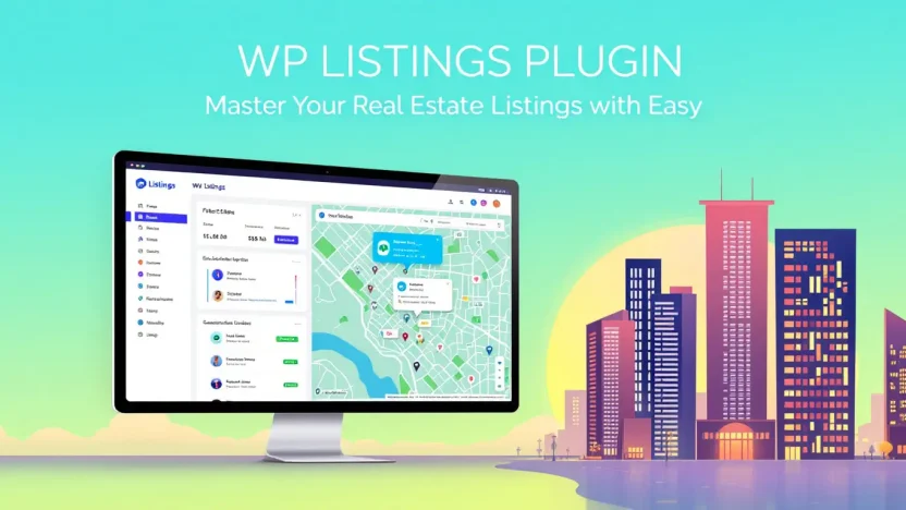 WP Listings Plugin illustration demonstrating real estate management features