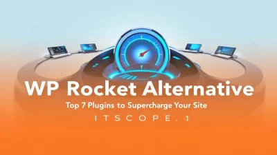 WP Rocket Alternative illustration showing top plugin comparison for site speed enhancement