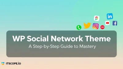 WP Social Network Theme illustration showcasing a WordPress dashboard and social network integration