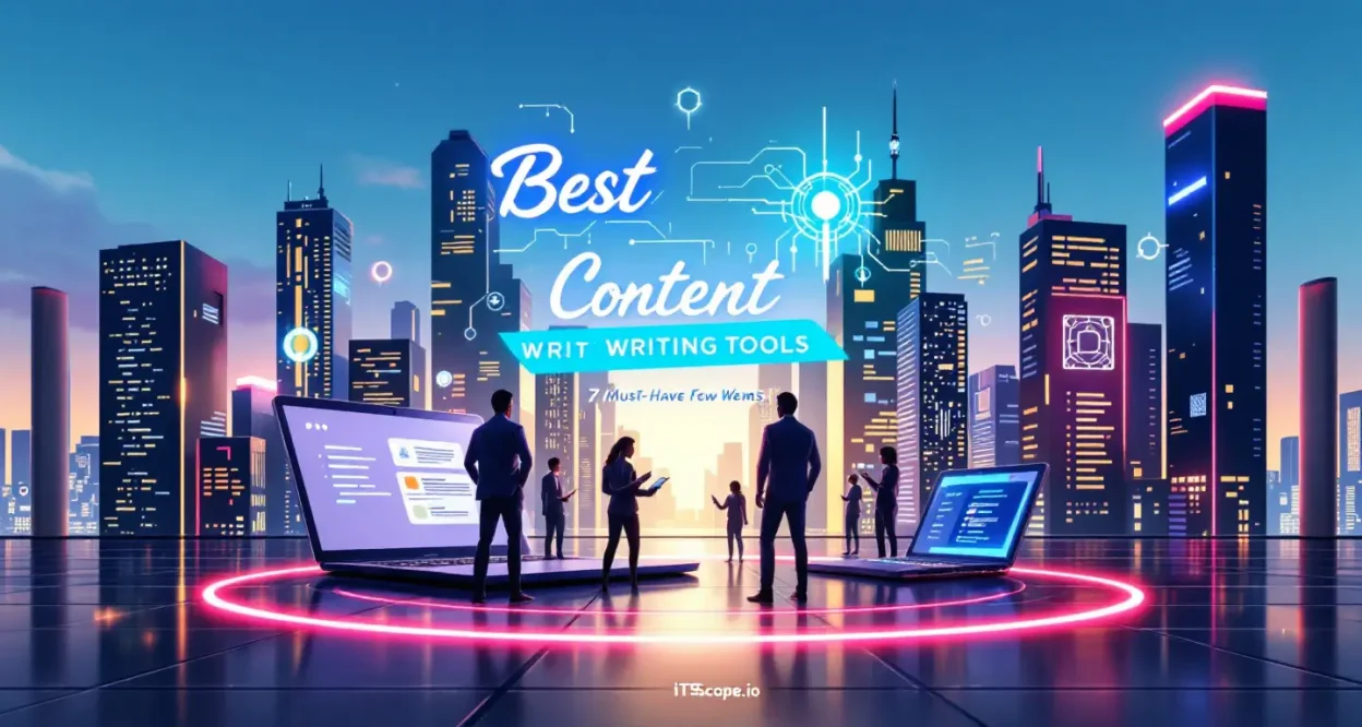 Illustration of the best content writing tools used by professional writers