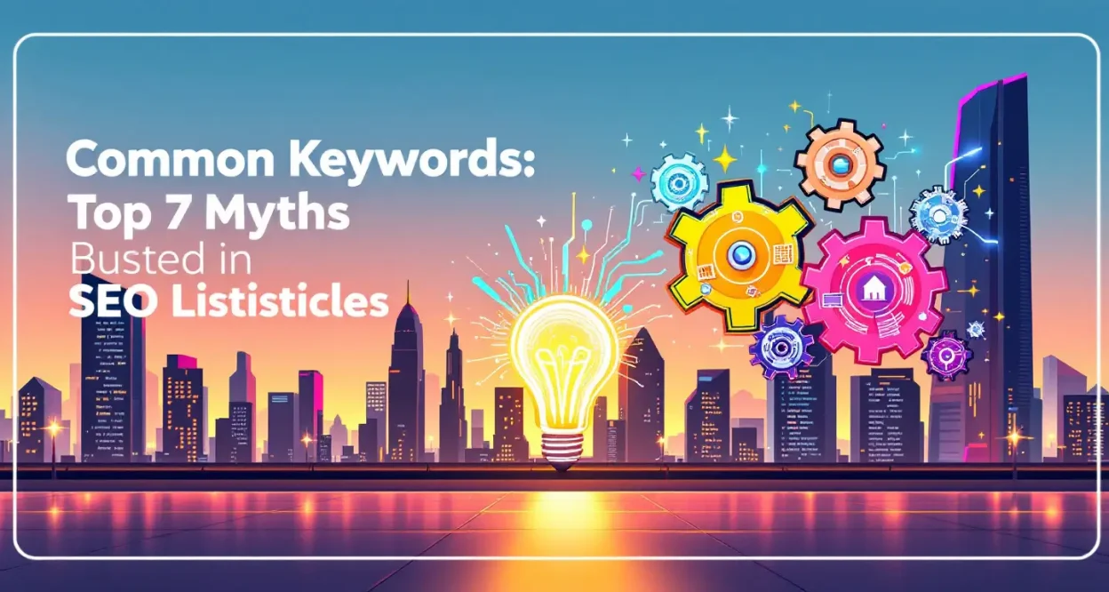 Common Keywords illustration depicting myth-busting SEO elements