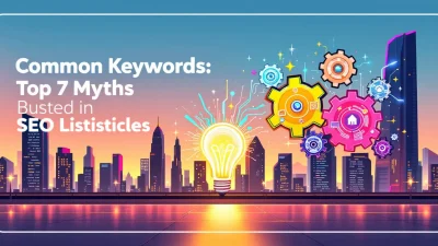 Common Keywords illustration depicting myth-busting SEO elements