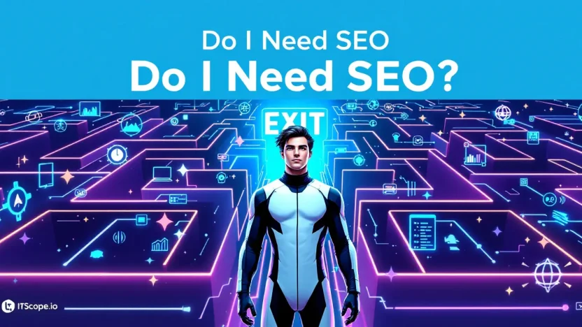 Do I Need SEO illustration showcasing digital maze concepts discussed in the blog