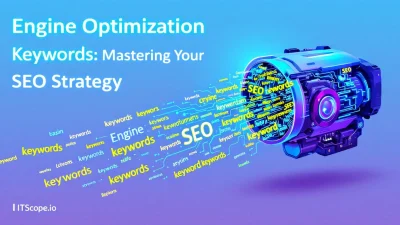 Engine Optimization Keywords illustration showing an SEO strategy concept