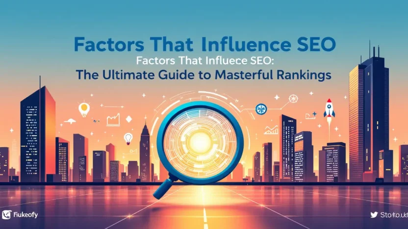 Factors that influence SEO illustration showcasing essential concepts for better rankings