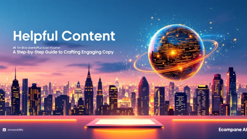 Helpful Content AI illustration showing AI tools crafting engaging content