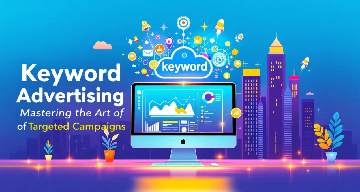 Keyword Advertising illustration depicting targeted campaign strategies