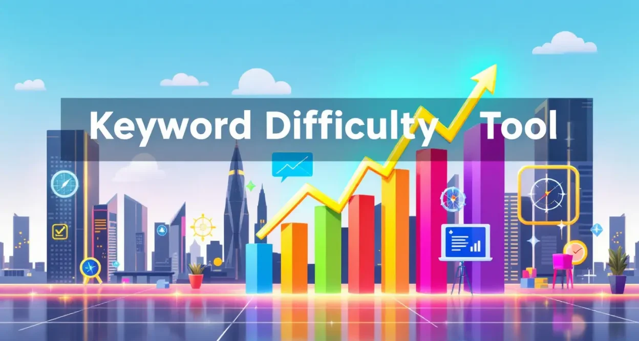 Keyword Difficulty Tool graphic showcasing how-to guide concepts in SEO strategy