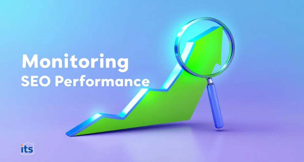 Monitoring SEO Performance illustration showing progression and optimization strategies