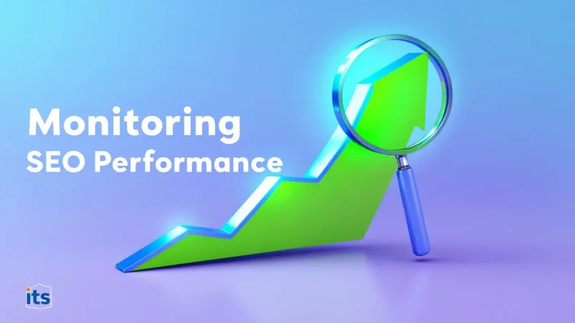 Monitoring SEO Performance illustration showing progression and optimization strategies