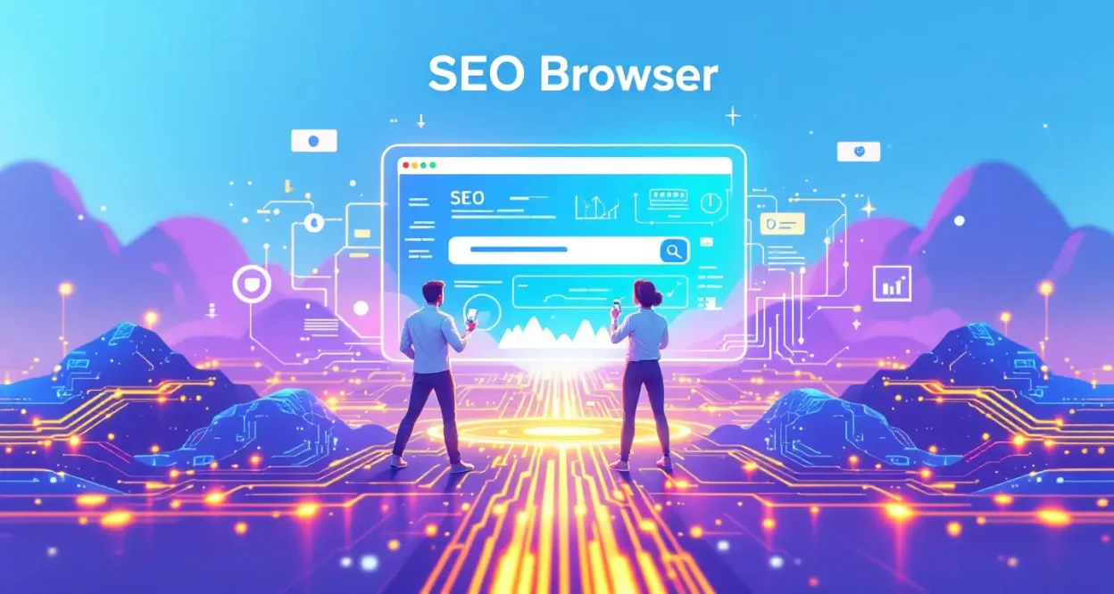 SEO Browser interface highlighting key features for SEO success