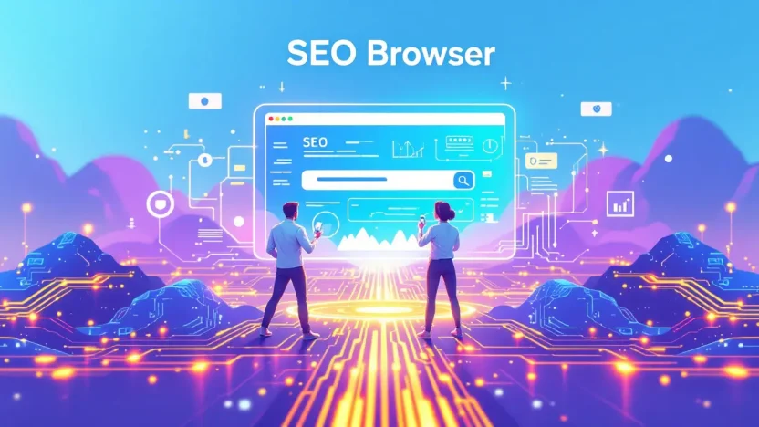 SEO Browser interface highlighting key features for SEO success