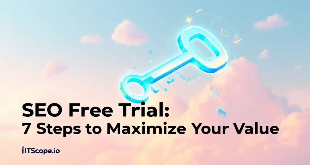 SEO Free Trial illustration showing steps to maximize value in a guide format