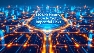 SEO Link Mastery illustration showing interconnected digital links for blog