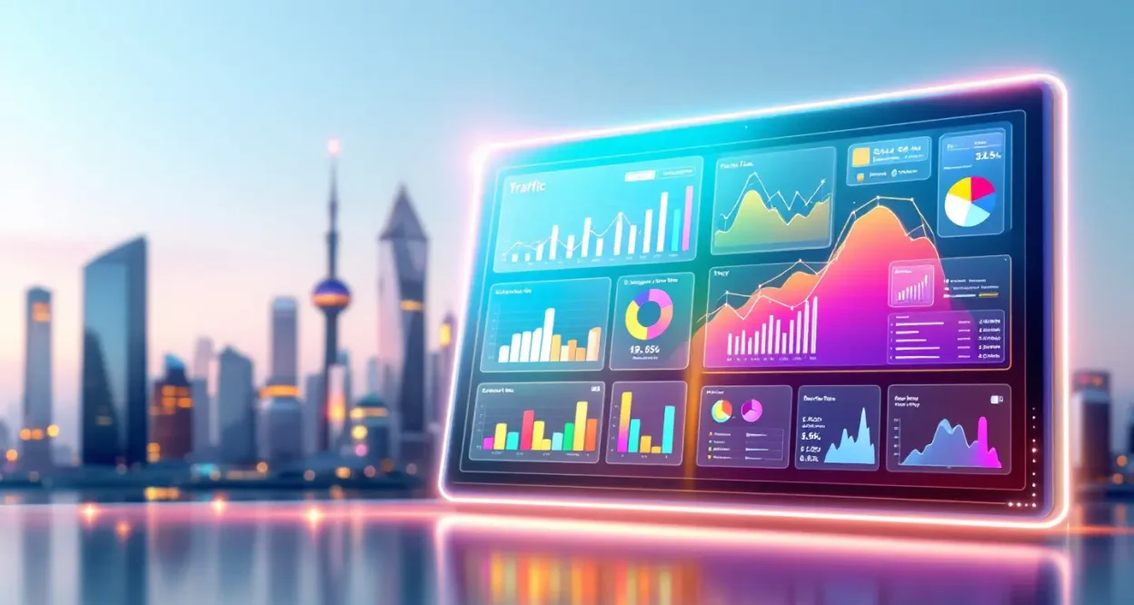 SEO Reporting Dashboards illustration showcasing interactive charts and graphs for insightful reporting