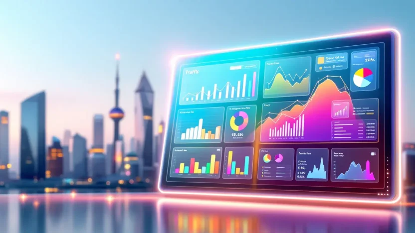 SEO Reporting Dashboards illustration showcasing interactive charts and graphs for insightful reporting