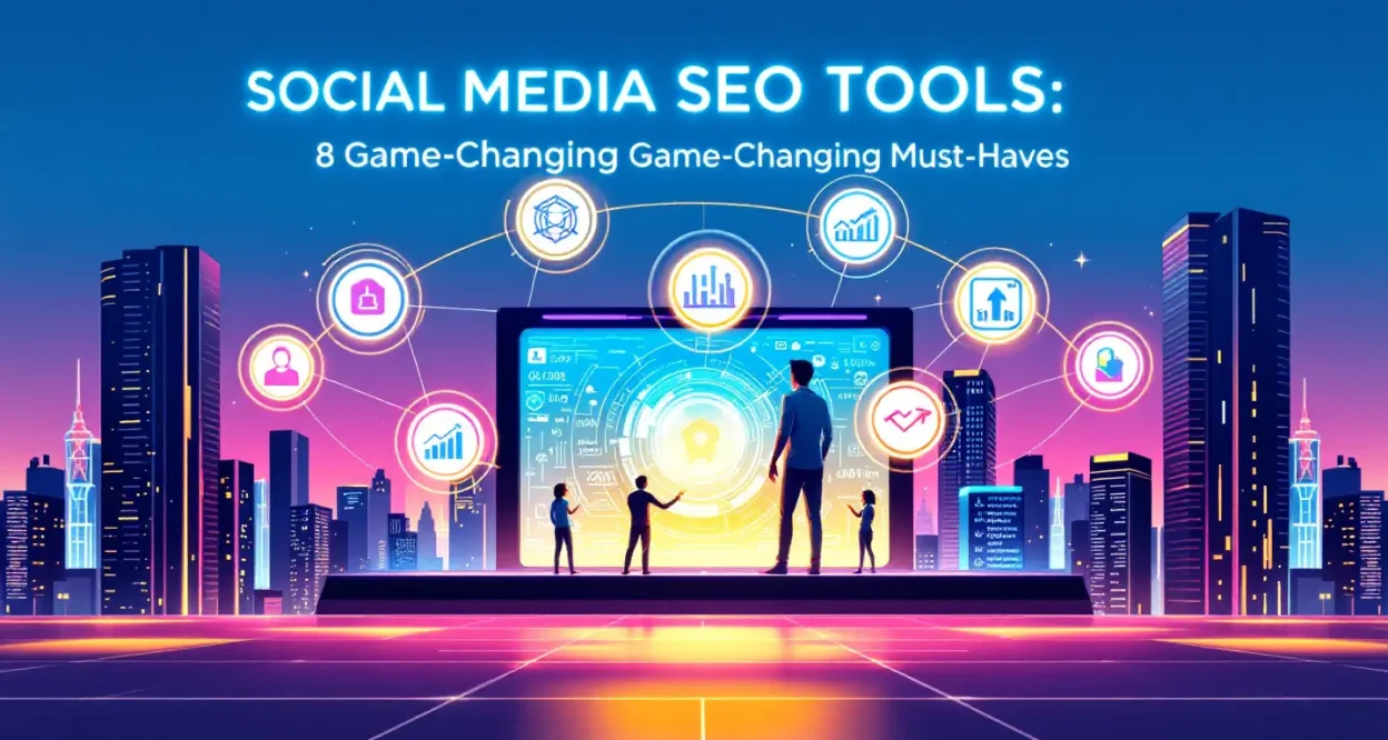 Social Media SEO Tools illustration highlighting essential strategies discussed in the blog