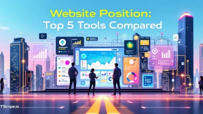 Website Position Software comparison illustration showing key SEO tools