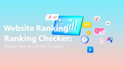 Website Ranking Checker illustration showing key SEO metrics and insights